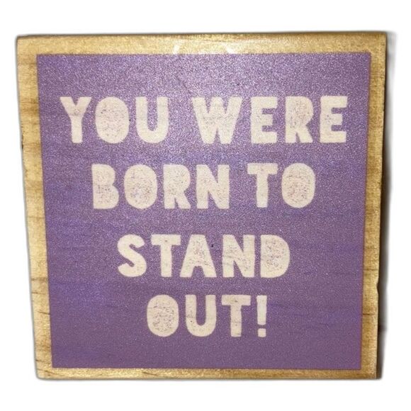 CRAFT SMART You Were Born to Stand Out Wood Mounted Rubber Stamp 2.5 x 2.5 inch - Picture 1 of 6